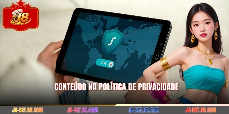 Conteúdo na política de privacidade