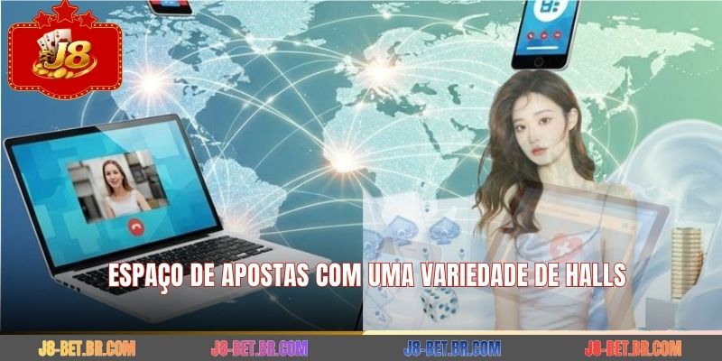 Espaço de apostas com uma variedade de halls